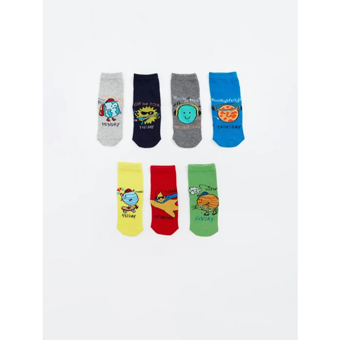 LCW Kids Karışık Desenli Erkek Çocuk Soket Çorap 7li