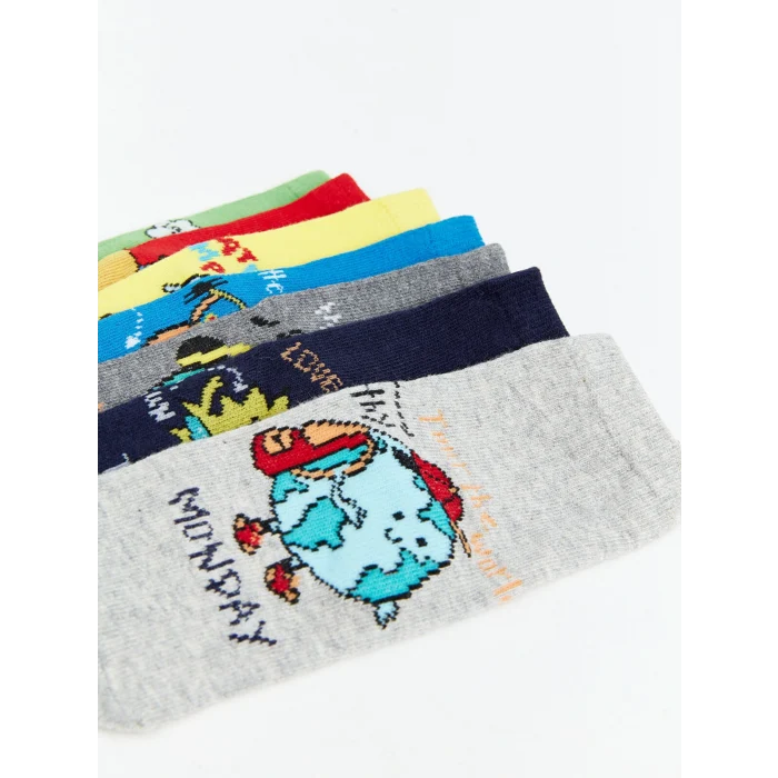 LCW Kids Karışık Desenli Erkek Çocuk Soket Çorap 7li