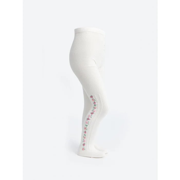 LCW Kids Ekru Desenli Kız Çocuk Külotlu Çorap 2li