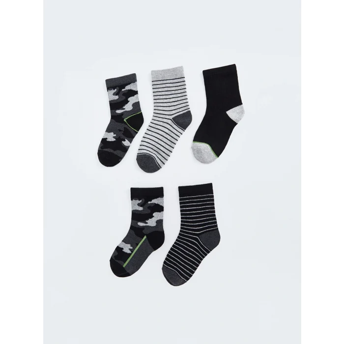 LCW Kids Karışık Çizgili Erkek Çocuk Soket Çorap 5li