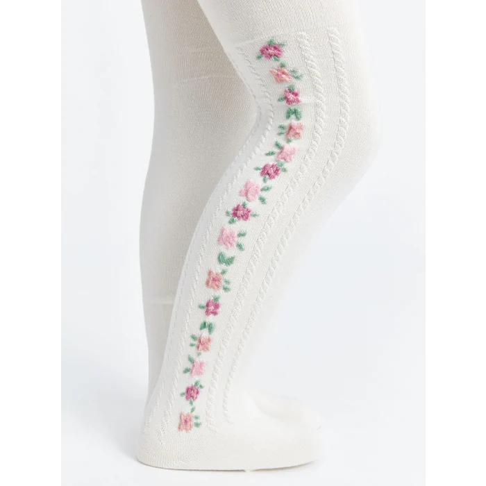 LCW Kids Ekru Desenli Kız Çocuk Külotlu Çorap 2li