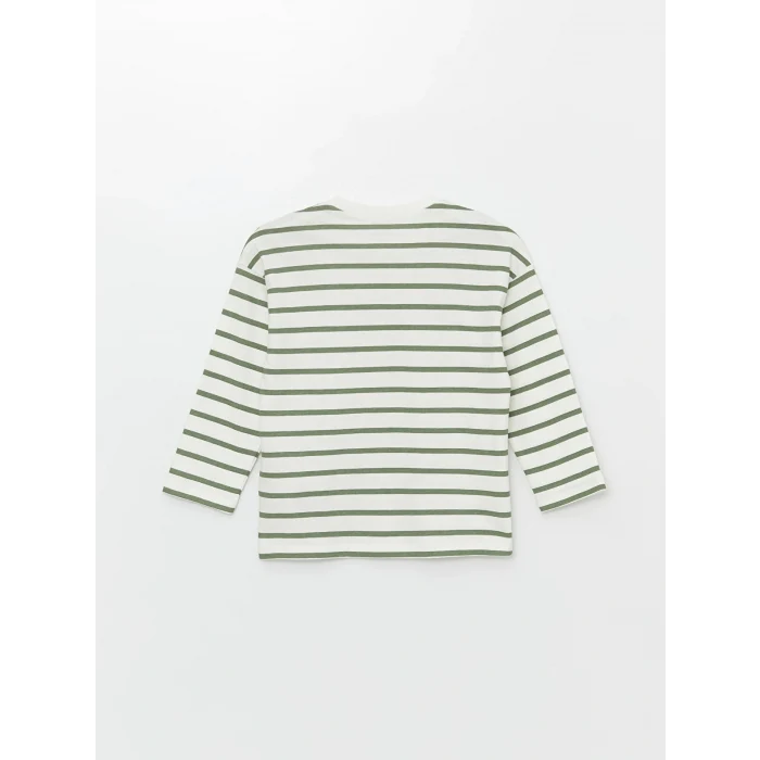 LCW Kids Ekru Bisiklet Yaka Uzun Kollu Baskılı Erkek Bebek Pijama Takımı