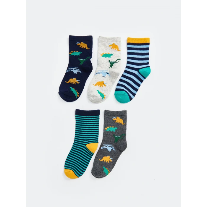 LCW Kids Karışık Desenli Erkek Çocuk Soket Çorap 5li