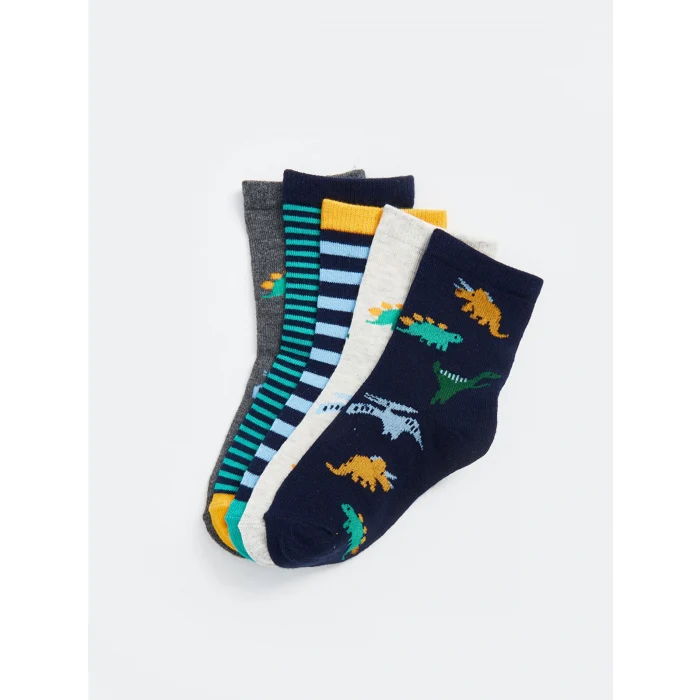LCW Kids Karışık Desenli Erkek Çocuk Soket Çorap 5li