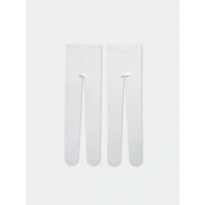 LCW baby Ekru Basic Kız Bebek Külotlu Çorap 2li