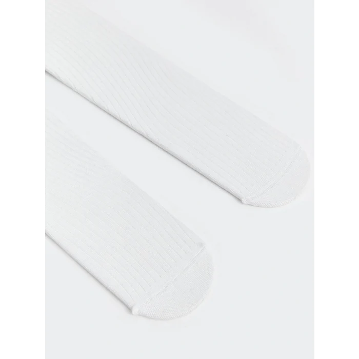 LCW baby Ekru Basic Kız Bebek Külotlu Çorap 2li