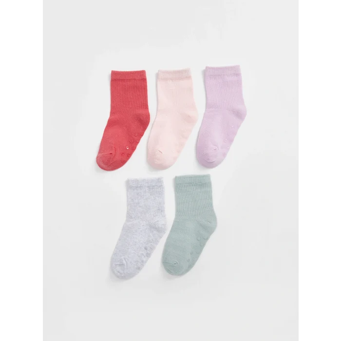 LCW baby Pembe Basic Kız Bebek Soket Çorap 5li