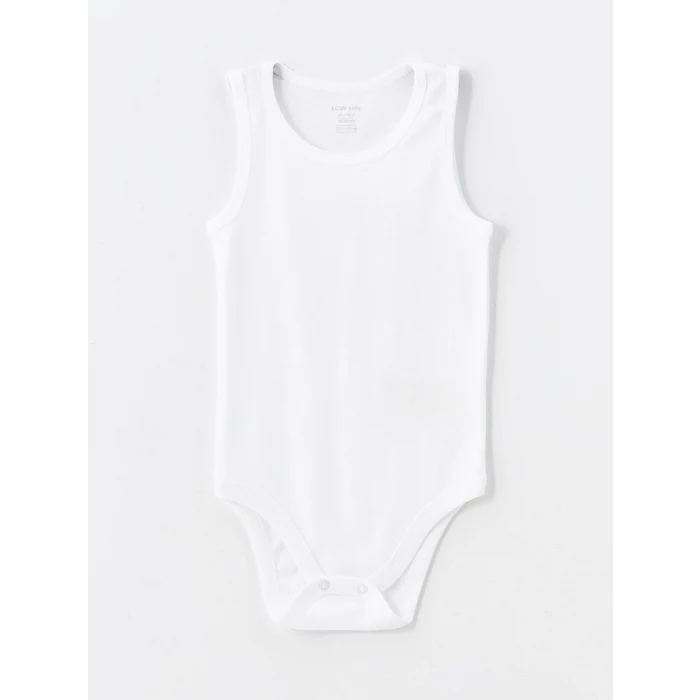 LCW baby Ekru Bisiklet Yaka Basic Kız Bebek Çıtçıtlı Bodysuit 2li