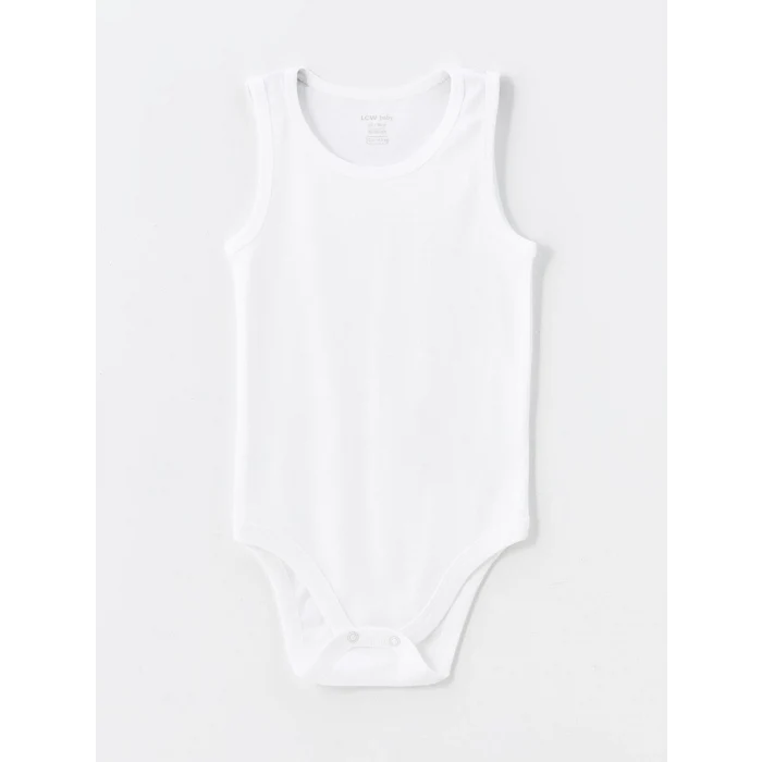 LCW baby Ekru Bisiklet Yaka Basic Kız Bebek Çıtçıtlı Bodysuit 2li