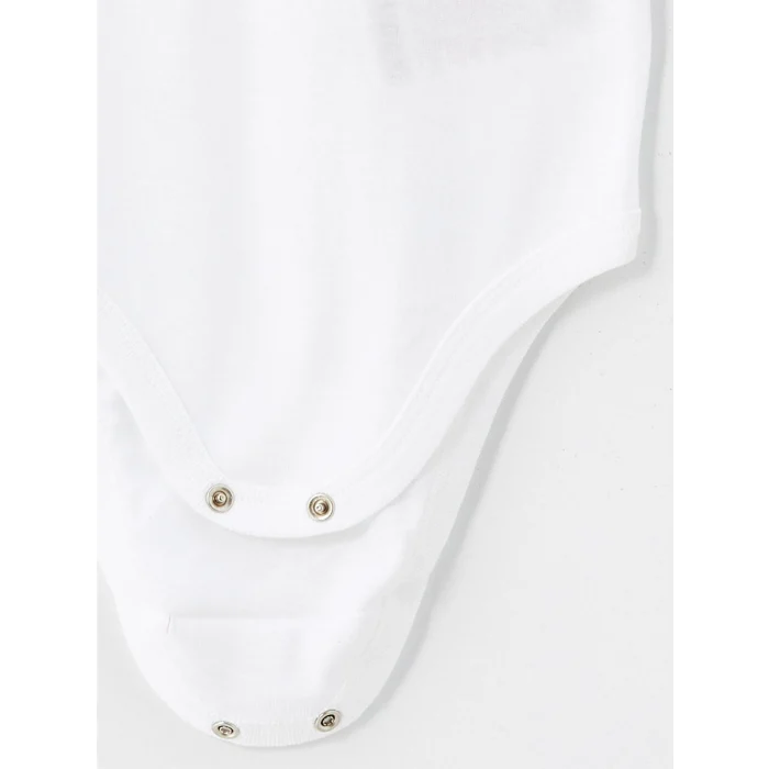 LCW baby Ekru Bisiklet Yaka Basic Kız Bebek Çıtçıtlı Bodysuit 2li