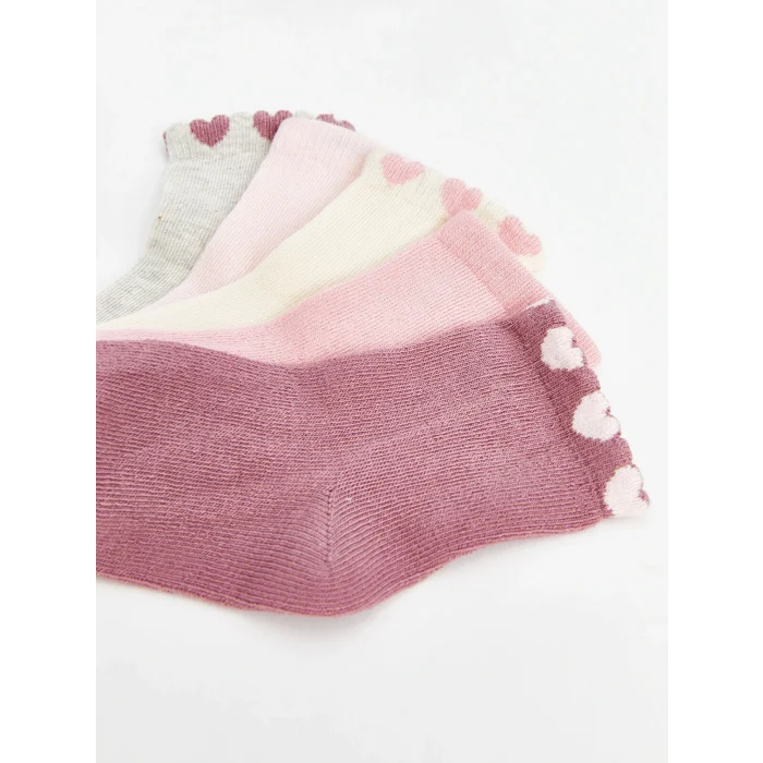 LCW baby Pembe Basic Kız Bebek Soket Çorap 5li