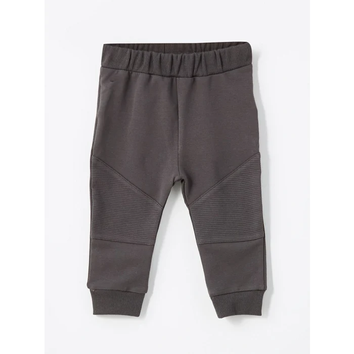 LCW baby Bej Bisiklet Yaka Uzun Kollu Baskılı Erkek Bebek Tişört ve Eşofman Alt 2li Takım