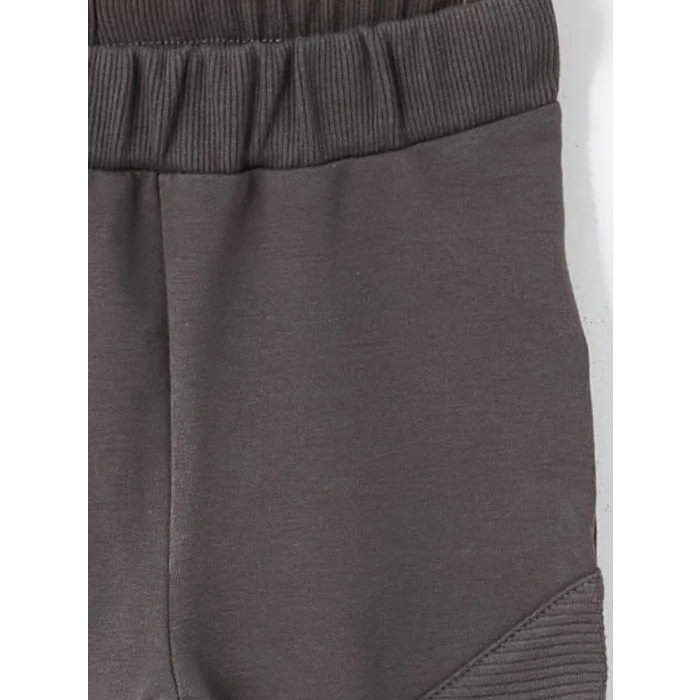 LCW baby Bej Bisiklet Yaka Uzun Kollu Baskılı Erkek Bebek Tişört ve Eşofman Alt 2li Takım