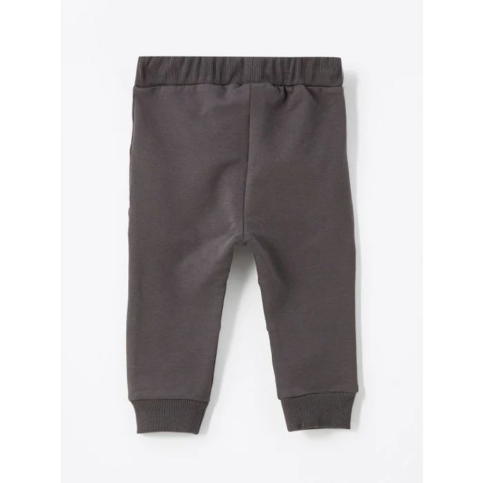 LCW baby Bej Bisiklet Yaka Uzun Kollu Baskılı Erkek Bebek Tişört ve Eşofman Alt 2li Takım