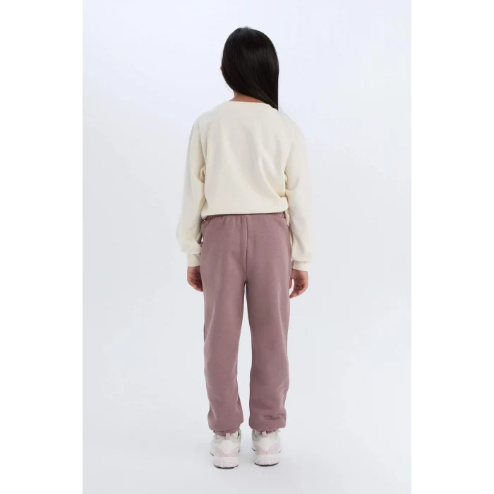 Defacto D3845A8BR498 Bordo Kız Çocuk Standart Fit Beli Paçası Lastikli Cepli Jogger Eşofman Altı