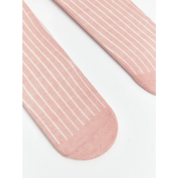 LCW baby Ekru Baskılı Kız Bebek Külotlu Çorap 2li