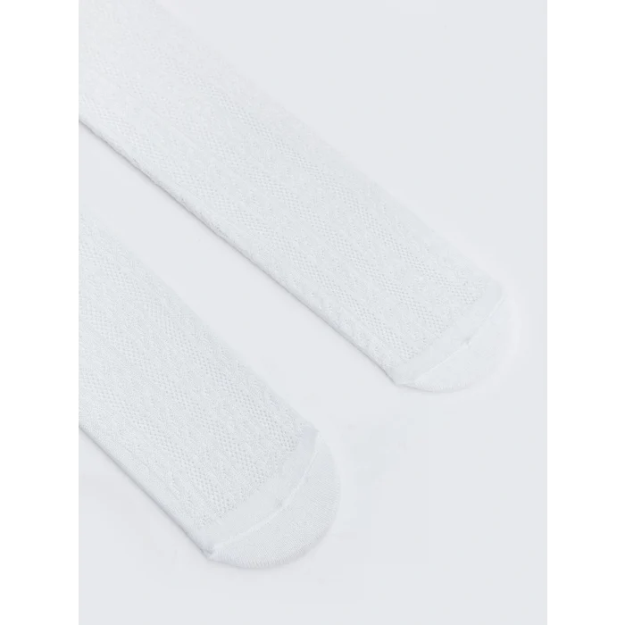 LCW baby Beyaz Basic Kız Bebek Külotlu Çorap 2li