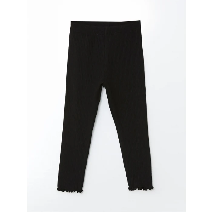 LCW Kids Siyah Beli Lastikli Kız Çocuk Basic Tayt