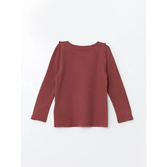 LCW Kids Ekru Bisiklet Yaka Çiçekli Kız Çocuk Tişört 2li