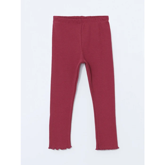 LCW Kids Pembe Beli Lastikli Kız Çocuk Basic Tayt