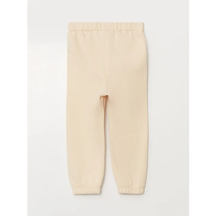 LCW Kids Ekru Beli Lastikli Kalın Kız Bebek Jogger Eşofman Altı