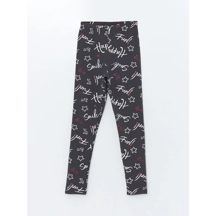 LCW Kids Antrasit Beli Lastikli Kız Çocuk Tayt