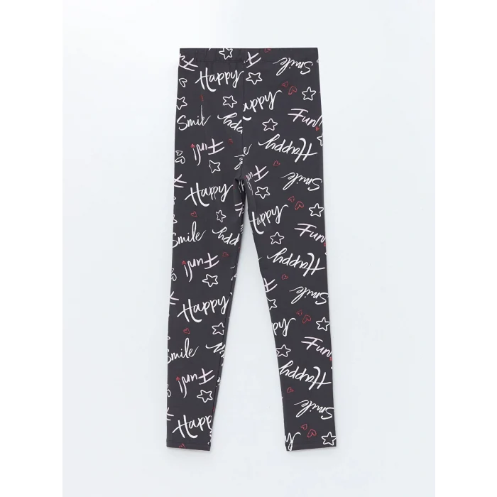 LCW Kids Antrasit Beli Lastikli Kız Çocuk Tayt