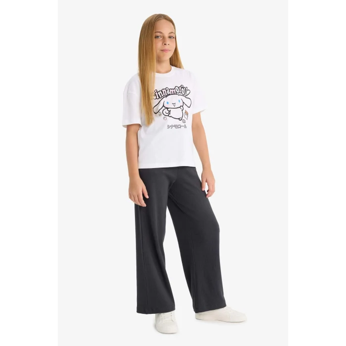 Defacto E1836A8AR220 Antrasit Kız Çocuk Beli Lastikli Wide Leg Geniş Paça Eşofman Altı