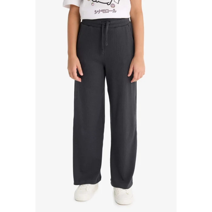 Defacto E1836A8AR220 Antrasit Kız Çocuk Beli Lastikli Wide Leg Geniş Paça Eşofman Altı