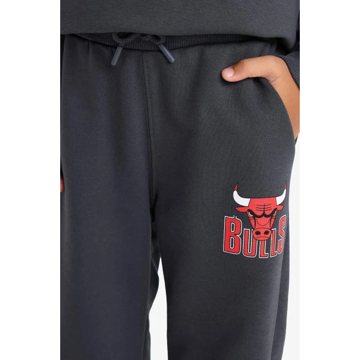 Defacto F4089A8AR31 Antrasit Erkek Çocuk NBA Chicago Bulls Beli Lastikli Jogger Eşofman Altı