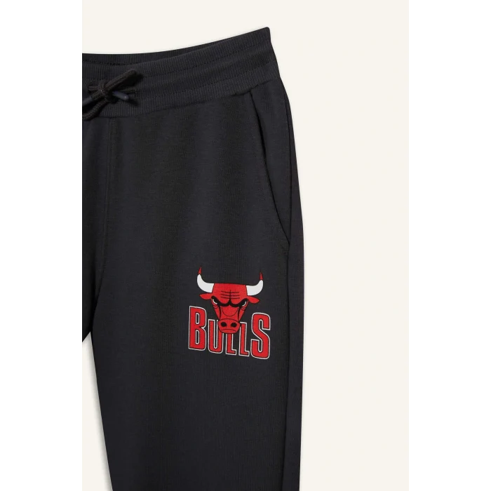 Defacto F4089A8AR31 Antrasit Erkek Çocuk NBA Chicago Bulls Beli Lastikli Jogger Eşofman Altı