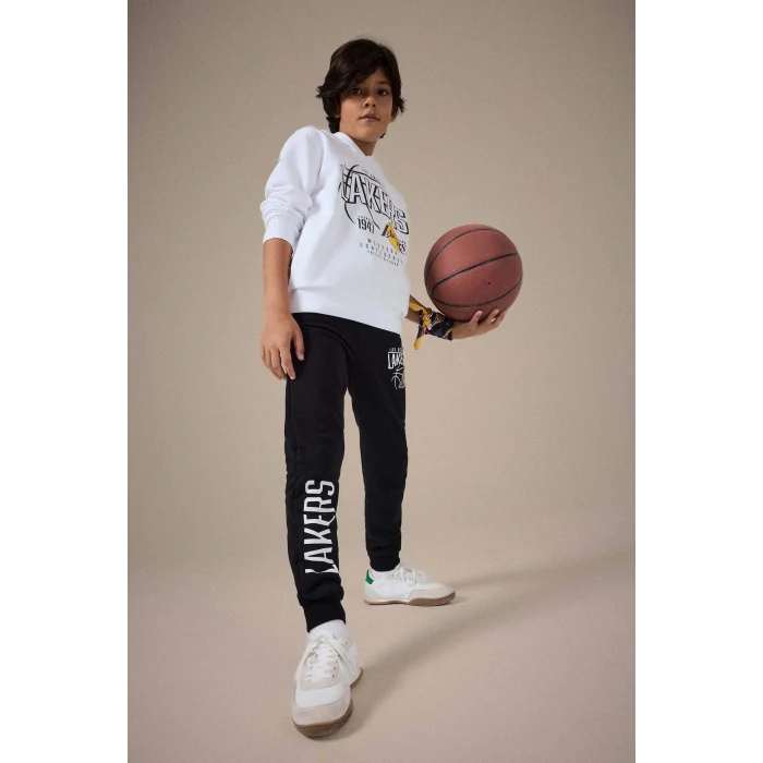 Defacto F4088A8BK81 Siyah Erkek Çocuk NBA Los Angeles Lakers Beli Lastikli Jogger Eşofman Altı