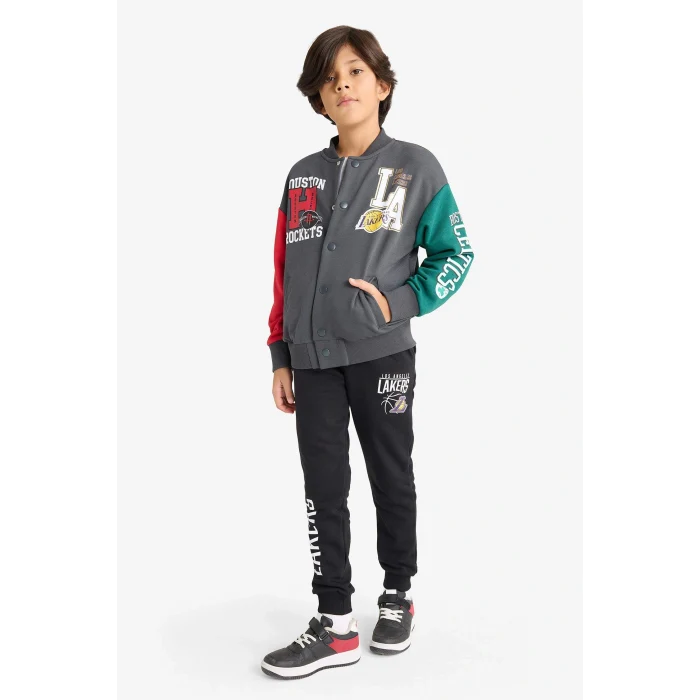 Defacto F4088A8BK81 Siyah Erkek Çocuk NBA Los Angeles Lakers Beli Lastikli Jogger Eşofman Altı