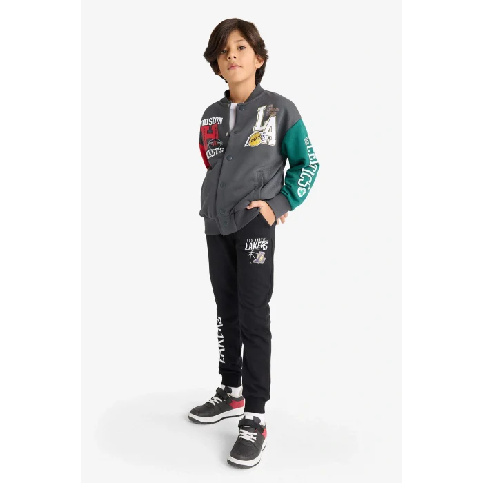 Defacto F4088A8BK81 Siyah Erkek Çocuk NBA Los Angeles Lakers Beli Lastikli Jogger Eşofman Altı
