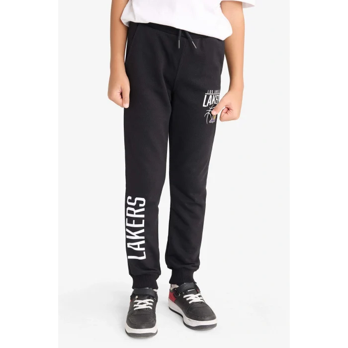 Defacto F4088A8BK81 Siyah Erkek Çocuk NBA Los Angeles Lakers Beli Lastikli Jogger Eşofman Altı