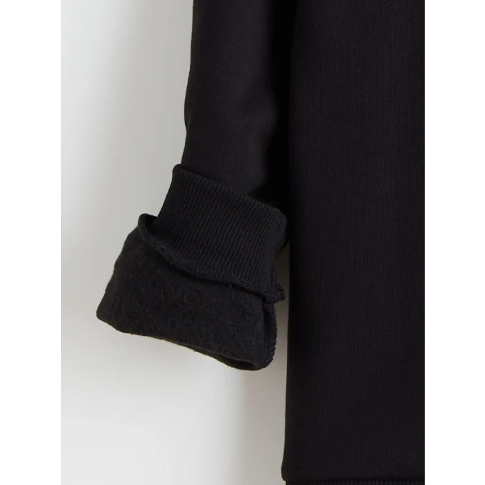 LCW Kids Siyah Bisiklet Yaka Baskılı Erkek Çocuk Eşofman Takım