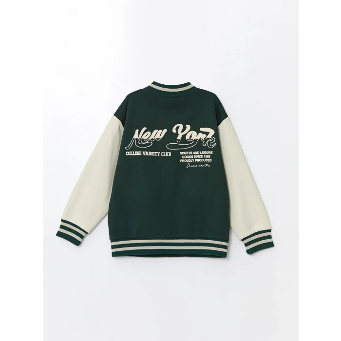 LCW Kids Yeşil Baskılı Erkek Çocuk Kolej Ceket