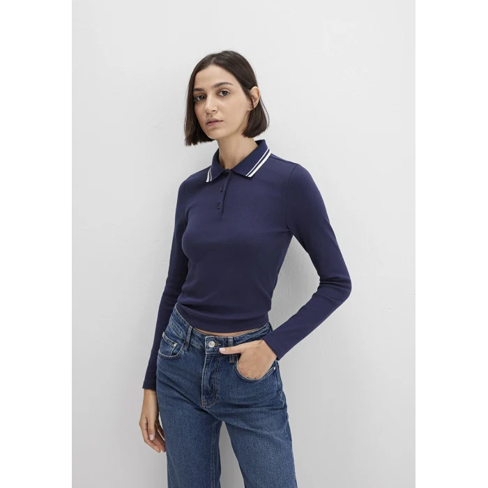 Mavi 1613836-80729 Çizgi Detaylı Lacivert Polo Tişört