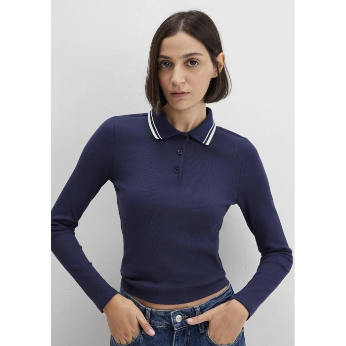 Mavi 1613836-80729 Çizgi Detaylı Lacivert Polo Tişört