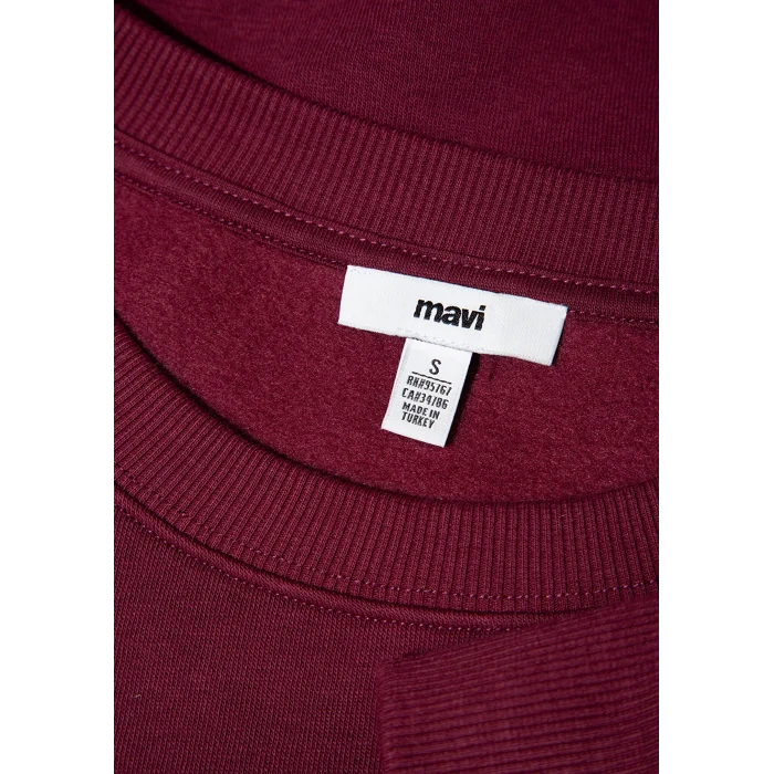 Mavi 1610198-70415 Bisiklet Yaka Bordo Basic Sweatshirt