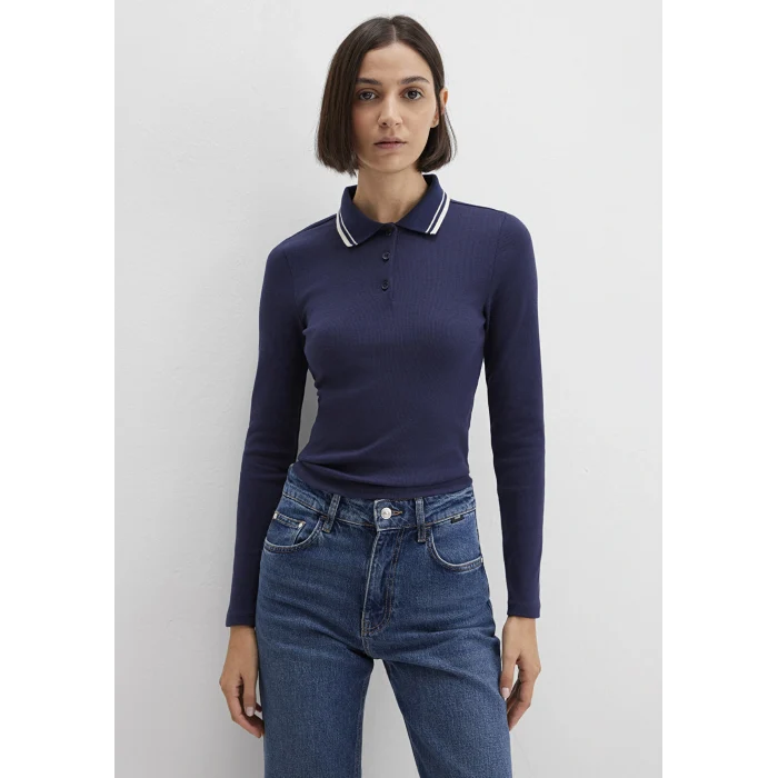 Mavi 1613836-80729 Çizgi Detaylı Lacivert Polo Tişört