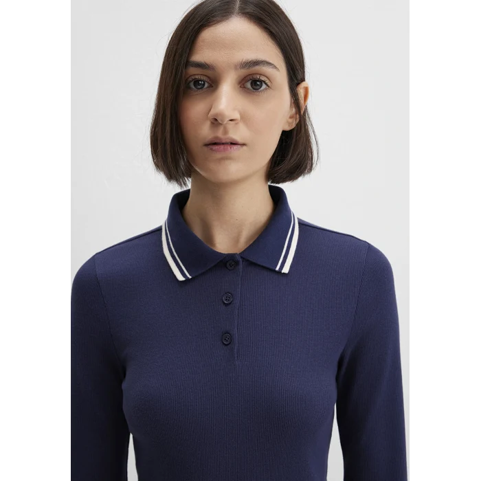 Mavi 1613836-80729 Çizgi Detaylı Lacivert Polo Tişört