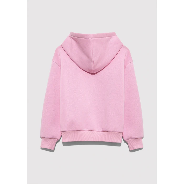 Mavi 7610035-70973 Mavi Logo Baskılı Kapüşonlu Pembe Sweatshirt