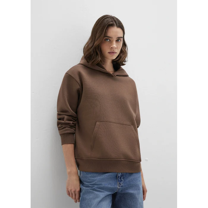 Mavi 167299-81959 Kapüşonlu Kahverengi Basic Sweatshirt