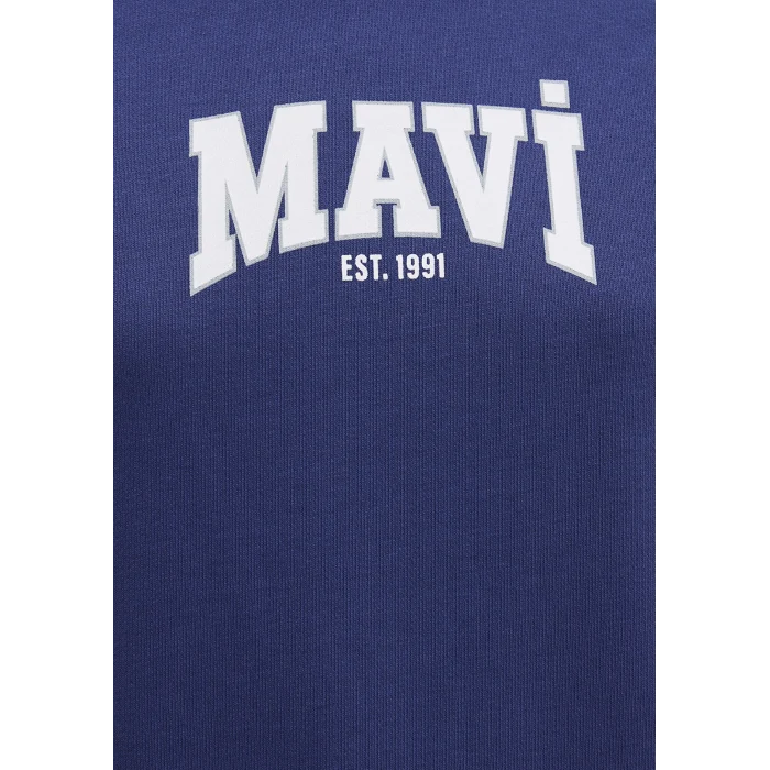 Mavi 1S10372-70498 Mavi Logo Baskılı Lacivert Sweatshirt
