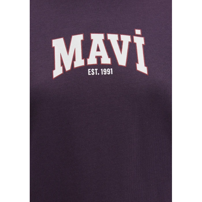 Mavi 1S10372-70635 Mavi Logo Baskılı Mor Sweatshirt