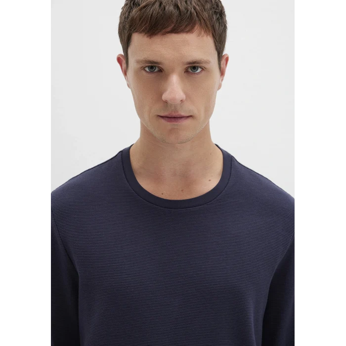 Mavi 064622-26828 Uzun Kollu Dokulu Lacivert Tişört