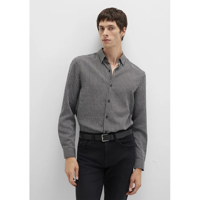 Mavi 0211669-90902 Çizgili Antrasit Gömlek