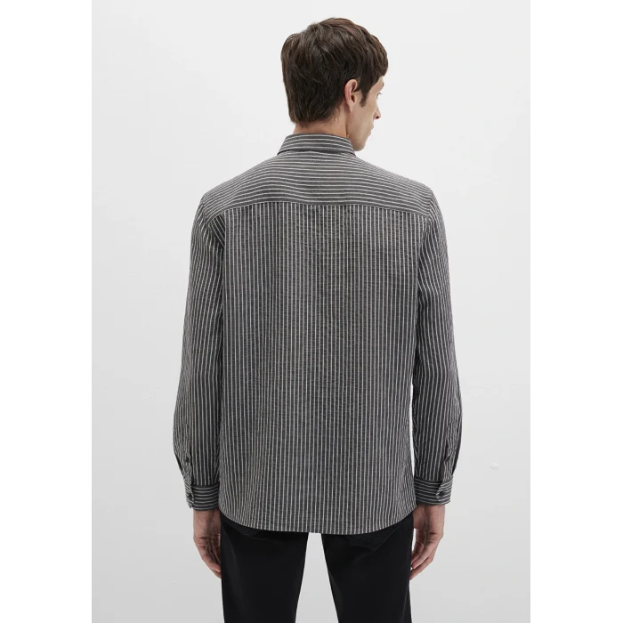 Mavi 0211669-90902 Çizgili Antrasit Gömlek