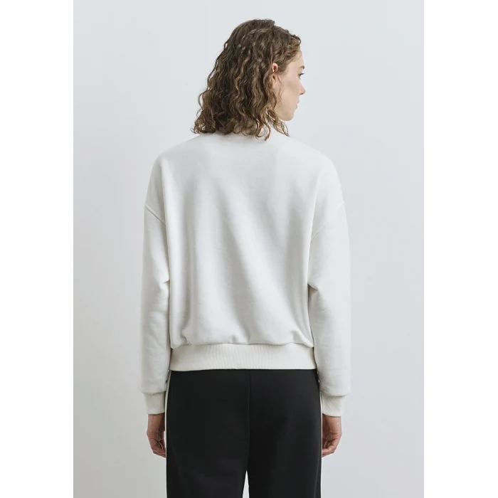 Mavi 1S10373-70057 Mavi Logo Baskılı Yarı Fermuarlı Ekru Sweatshirt